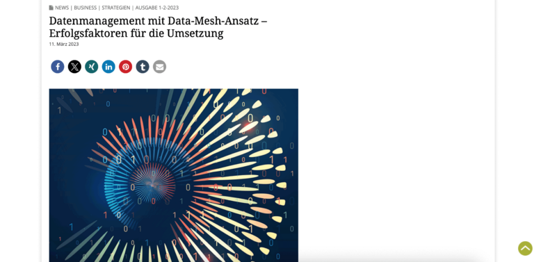 Data management with a data mesh approach, small preview